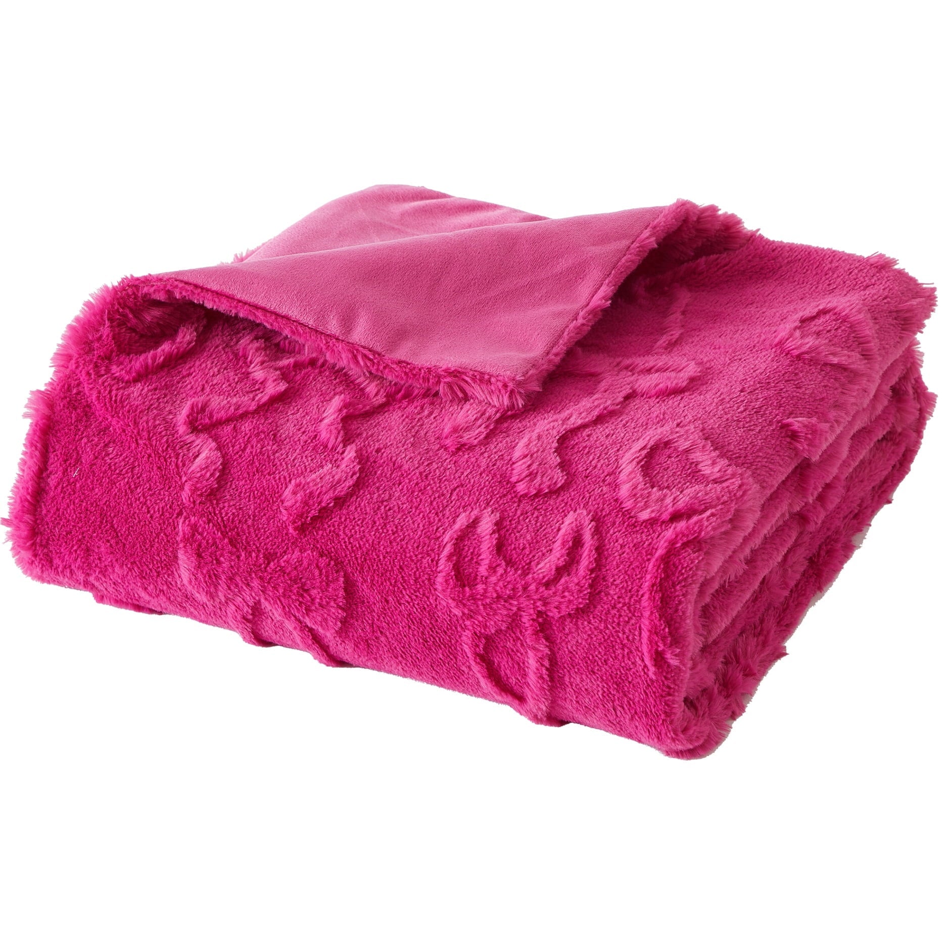 Decorative Knitted Gen Z 50" x 60"Carved Bow Faux Fur Throw - Cozy Fleece Throw Blanket for Couch & Bed - Default Title