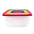 Playful Geometric Plastic Rainbow Food Storage Set, Multi Color, 14 Count, Best Used for Leftover Storage and Reheating - Fun Food Fidget Cookie Squishable Toy - Default Title