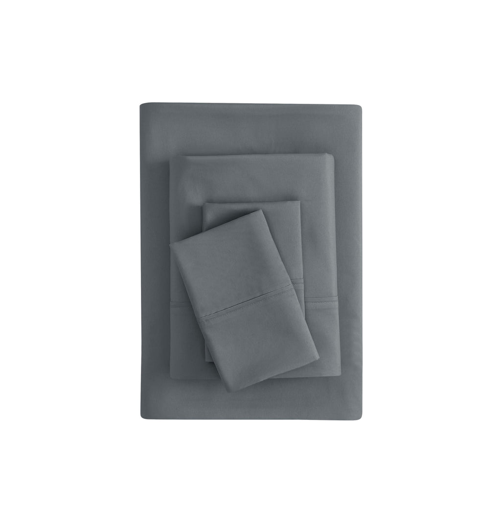 Cooling Sateen Super Soft Brushed Microfiber Bed Sheet Set, Soothing Gray, Queen, 4 Piece - Cooling Hotel Quality Bedding Sheets and Pillowcases - Default Title