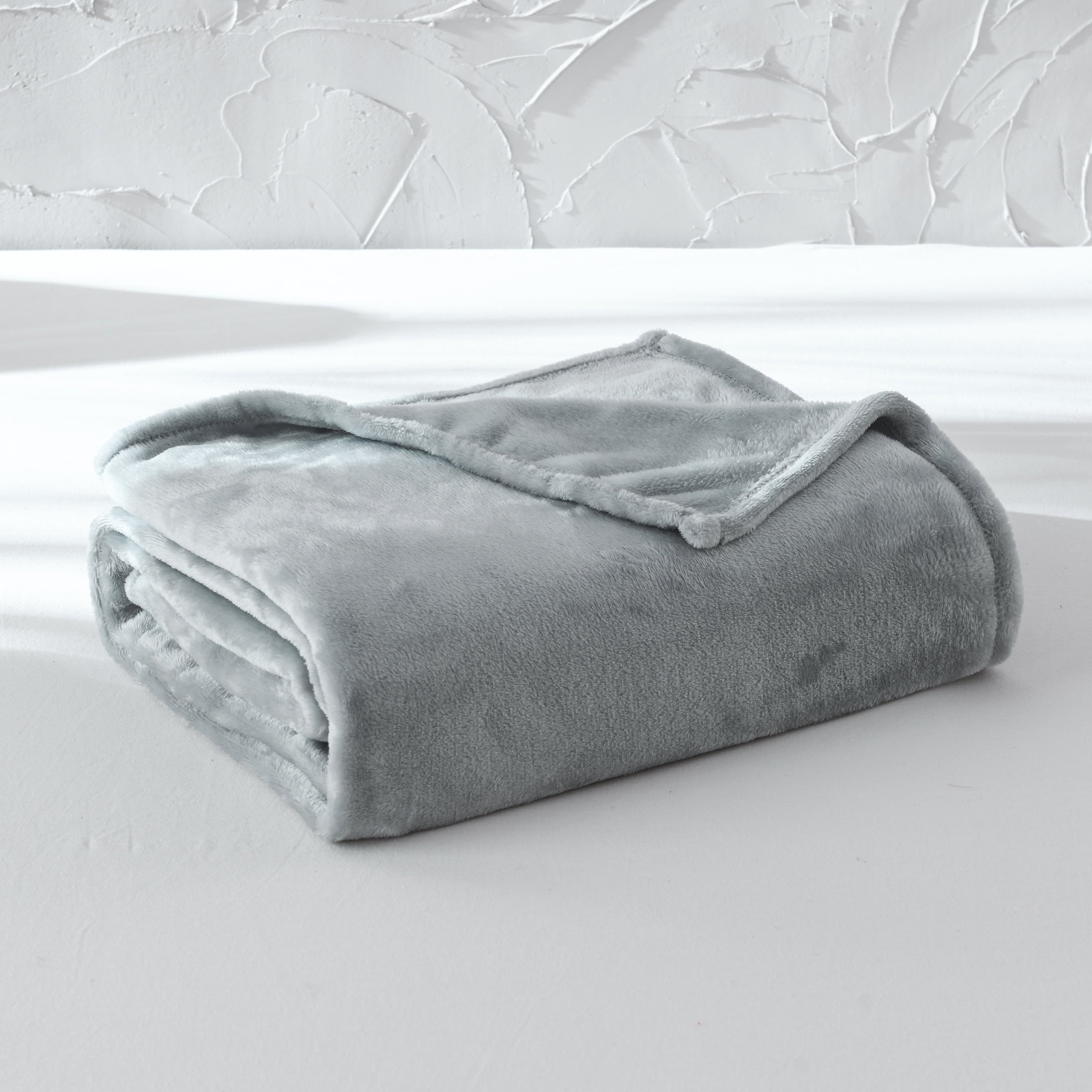 Cozy Fleece Super Soft Plush Blanket, Gray, Twin, Adult/Teen - Luxury Knitted Decorative Throw Blanket with Fringes - Default Title