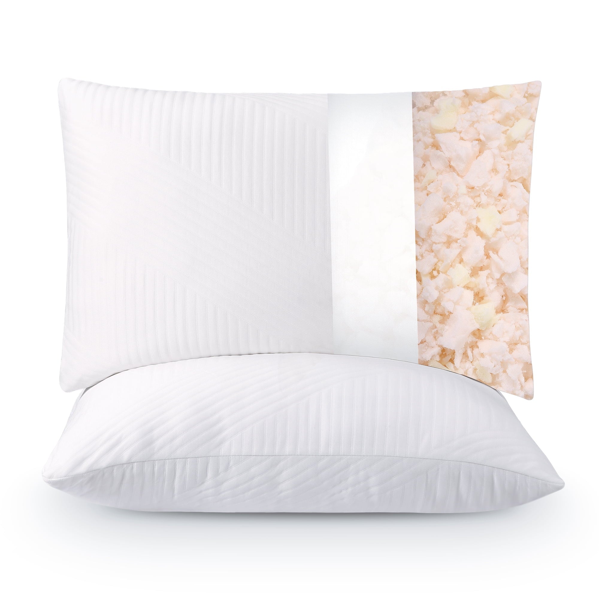 Orthopedic Support Shredded Memory Foam Pillow 2 Pack Pillow for Bed, Side, Back and Stomach Sleepers, CertiPUR-US Certified 28"x20" - Orthopedic Shredded Foam Bed Pillow Set - Default Title