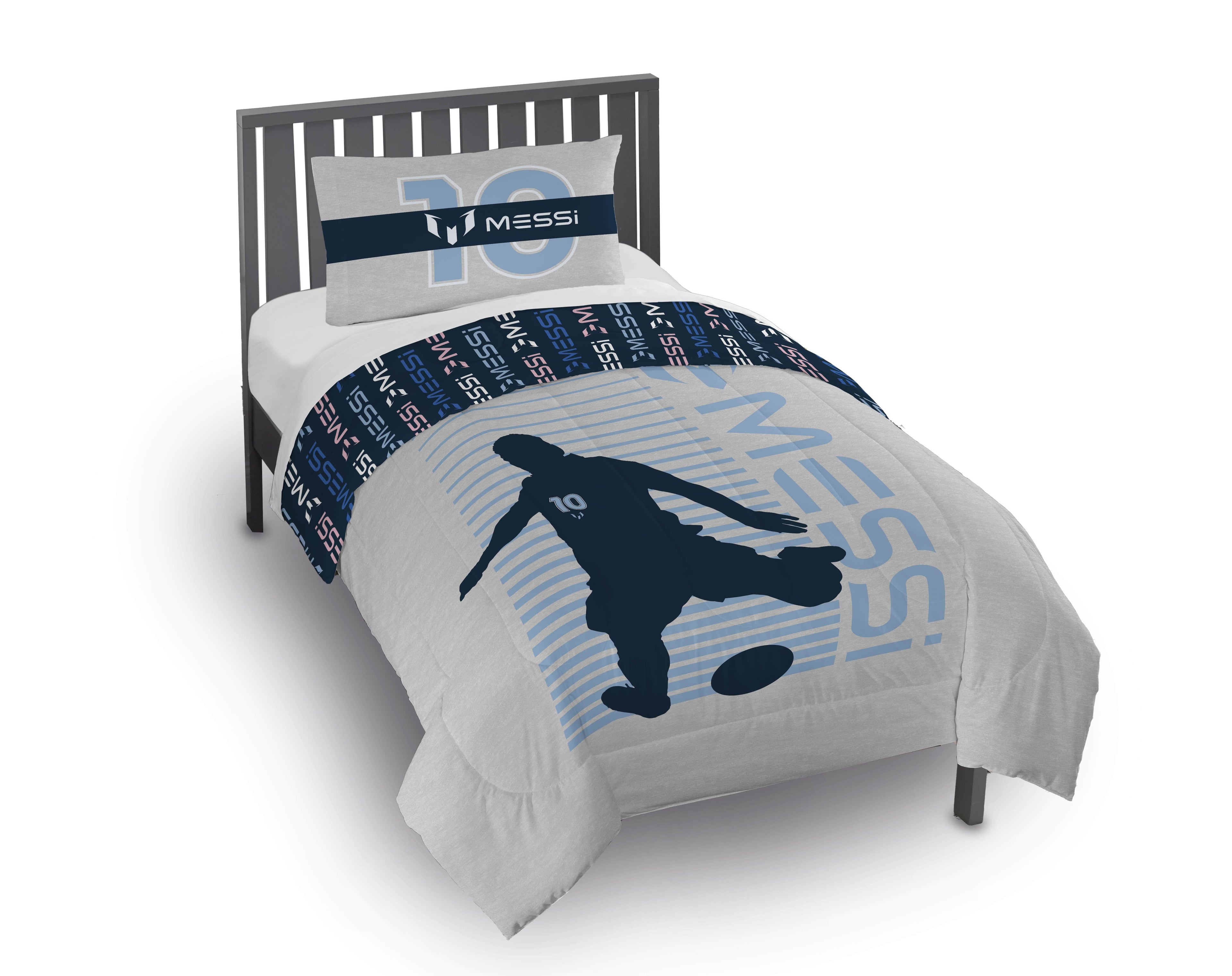 Hypoallergenic Cloud Kids 2 Piece Grey Reversible Comforter and Pillowcase Set, Twin/Full - Luxurious Quilted Duvet Cover Set - Default Title
