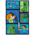 Cozy Fleece Minecraft Kids Twin/Full Blanket, 62 x 90, Microfiber, Green and Blue - Lightweight Plush Warm Blanket for All Seasons - Default Title