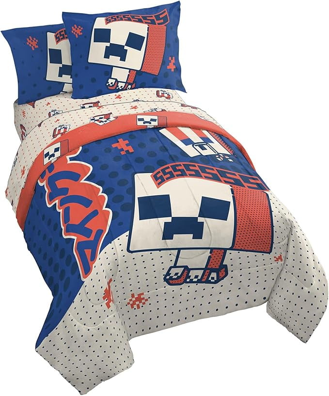 Fluffy Down Alternative 7 Piece Full Size Comforter Set with Shams - Kids & Teens Gaming Bedding - All-Season Down Alternative Comforter Insert - Default Title