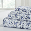 Breathable Luxury 3-Piece Brittany Printed Cotton Flannel Adult Bed Sheet Set, Twin - Cooling Hotel Quality Bedding Sheets and Pillowcases - Default Title