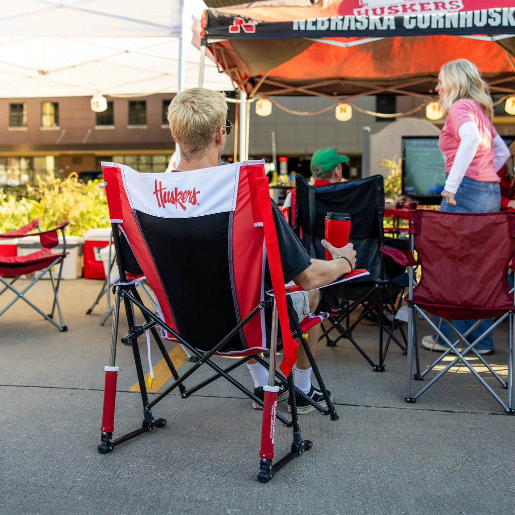 Smooth Motion College Comfort Pro Rocker - Nebraska Cornhuskers - Choice 161 - Freestyle Rocker Portable Outdoor Folding Chair Detail