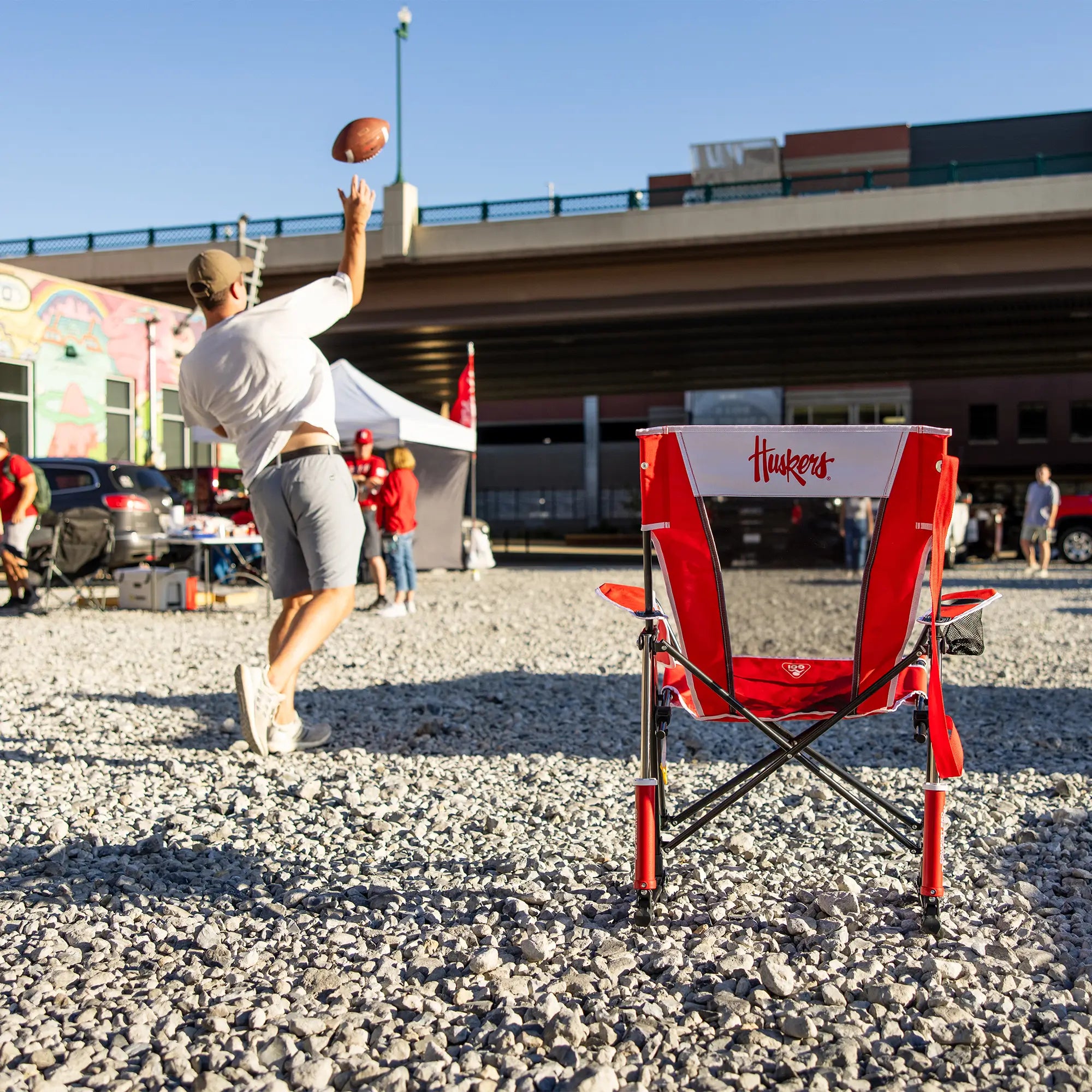 Smooth Motion College Comfort Pro Rocker - Nebraska Cornhuskers - Choice 161 - Freestyle Rocker Portable Outdoor Folding Chair Detail