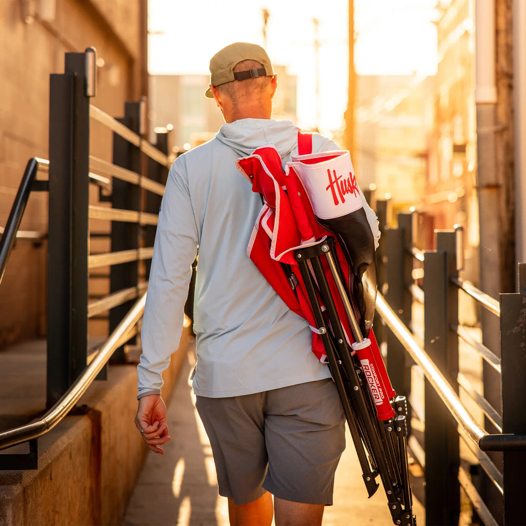 Smooth Motion College Comfort Pro Rocker - Nebraska Cornhuskers - Choice 161 - Freestyle Rocker Portable Outdoor Folding Chair Detail