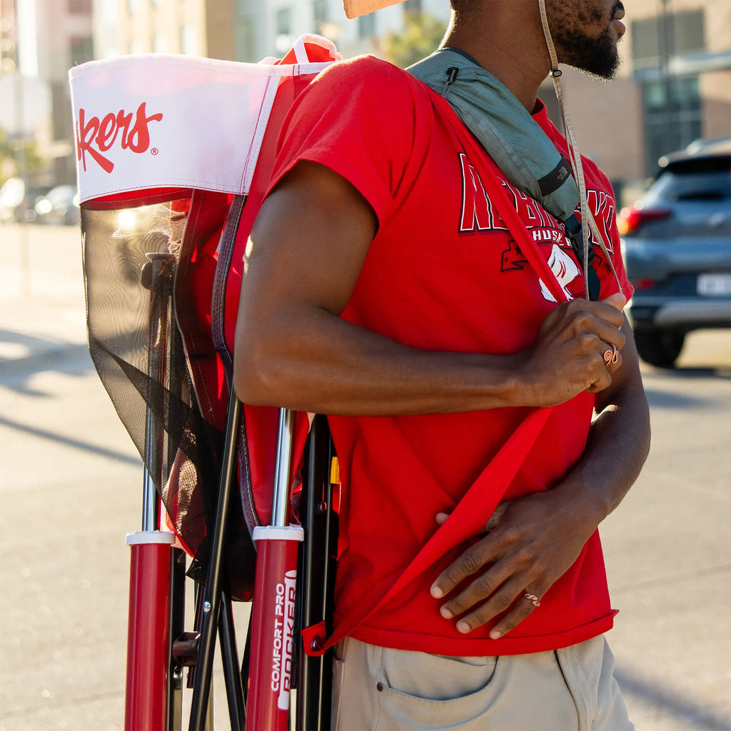 Smooth Motion College Comfort Pro Rocker - Nebraska Cornhuskers - Choice 161 - Freestyle Rocker Portable Outdoor Folding Chair Detail