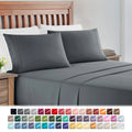 Ultra-Soft Full Size Sheets Set, 1800 Series Bed Sheets Full 4 Piece, Luxury Soft Microfiber Full Sheet Sets, Gray - Cooling Hotel Quality Bedding Sheets and Pillowcases - Default Title