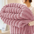 Cozy Fleece Faux Fur Throw Blanket for Couch, Soft and Thick Double Layer Throw Blanket, Lightweight Plush Fuzzy Luxury Winter Bl... - Luxury Knitted Decorative Throw Blanket with Fringes - Default Title