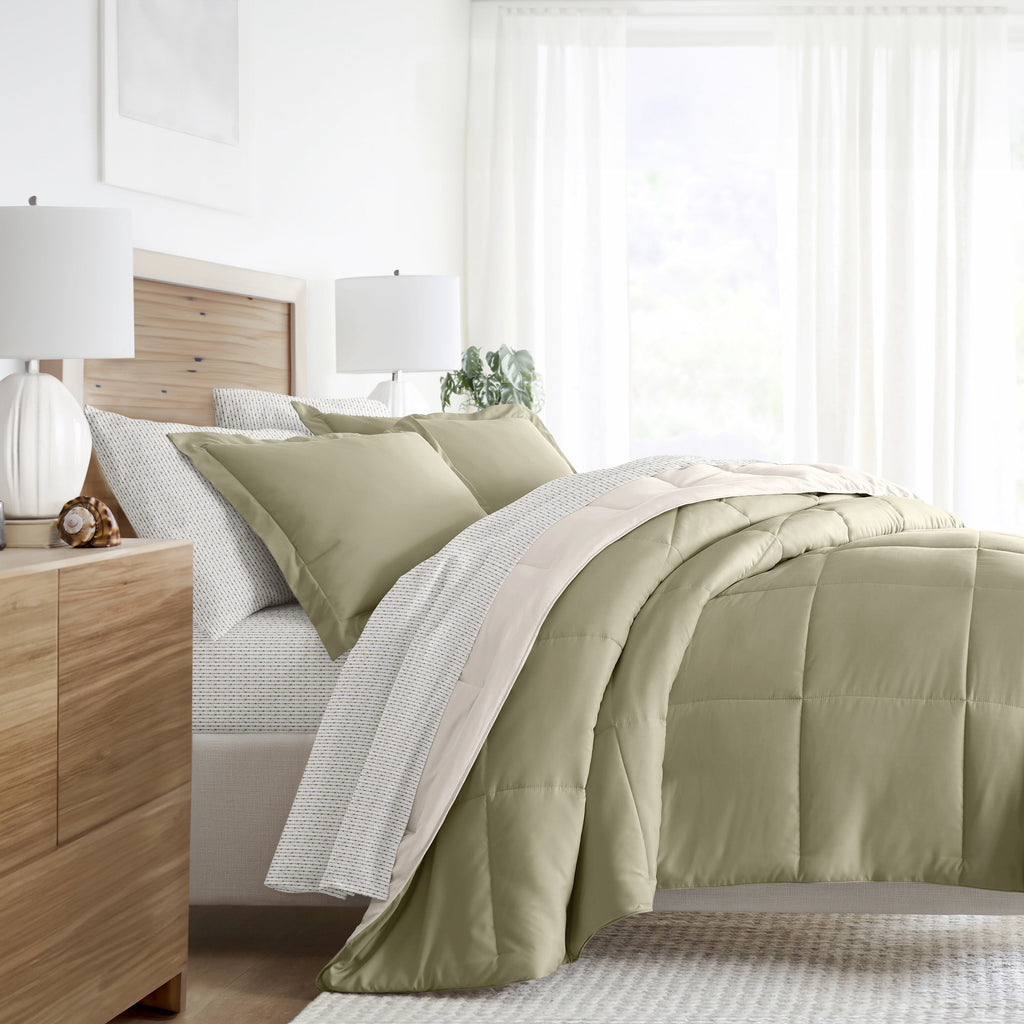 Luxurious Quilted 5 Piece Bedding Bundle, Reversible Comforter and Patterned Sheet Set, Twin - Hypoallergenic Ultra-Fluffy Quilt for Winter - Default Title