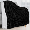 Cozy Fleece Reversible Sherpa Fleece Throw Blanket Black, Plush Flannel Throw, Ultra Soft Warm Ribbed Microfiber Blanket for Sofa... - Cozy Fleece Throw Blanket for Couch & Bed - Default Title