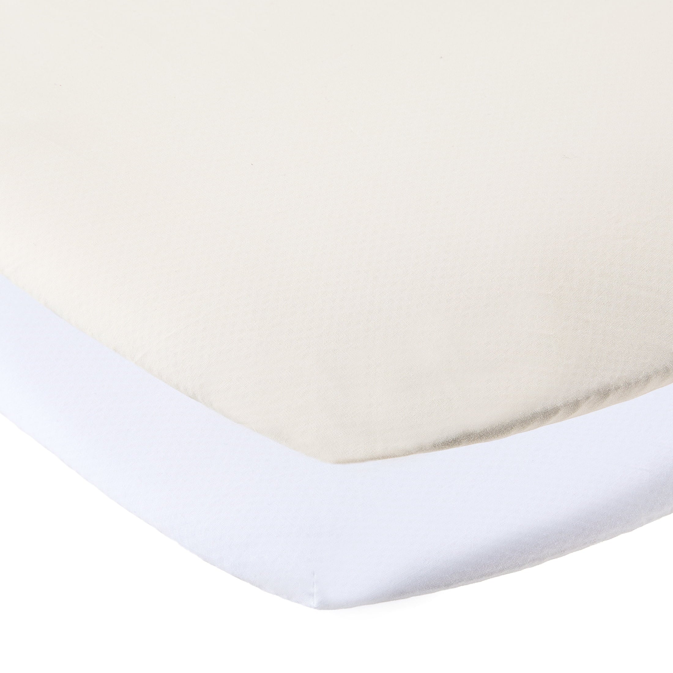Breathable Luxury 180 Thread Count White and Birch Cotton Fitted Bassinet Sheets, 2 Pack - Premium Ultra-Soft Pillowcase Pair for Sleeping - Default Title