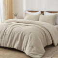 Heavyweight Warmth 3-Piece Waffle Weave Comforter Set Queen Size, Lightweight Comfy Bedding Set for All Season, Ultra Soft Textured 1 Co... - All-Season Down Alternative Comforter Insert - Default Title