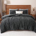 All-Season Warm Sherpa Fleece Queen Comforter Set, 3D Tufted Fluffy Dark Grey Bedding for Winter, Soft 3 Pieces Shaggy Bed Set, ... - Hypoallergenic Ultra-Fluffy Quilt for Winter - Default Title