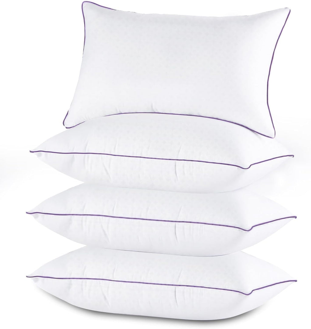 Fluffy Shredded Set of 4, Cooling and Supportive Bed with Super Soft Down Alternative Fill, Luxury Fluffy Hotel Quality for Side, Bac... - Ergonomic Memory Foam Pillow for Neck Pain Support - Default Title