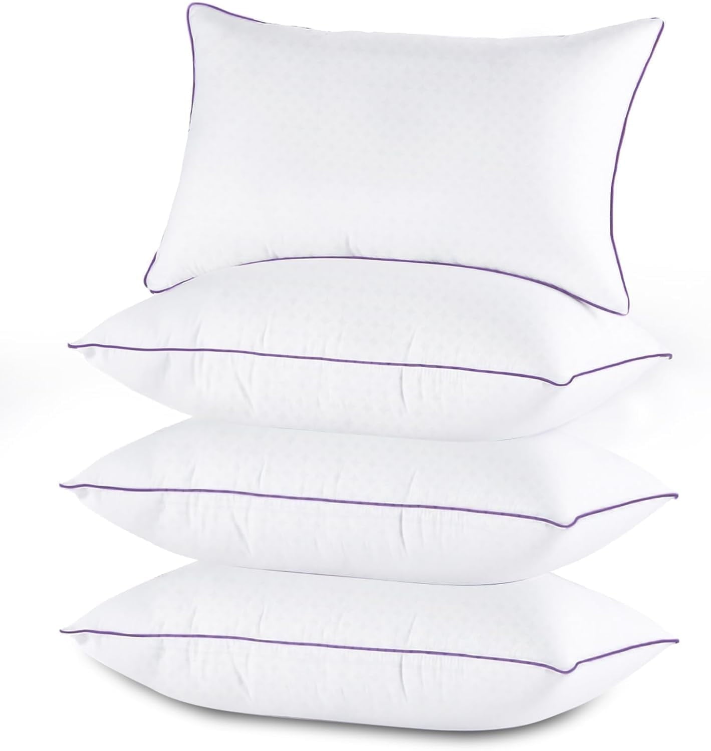 Fluffy Shredded Set of 4, Cooling and Supportive Bed with Super Soft Down Alternative Fill, Luxury Fluffy Hotel Quality for Side, Bac... - Ergonomic Memory Foam Pillow for Neck Pain Support - Default Title