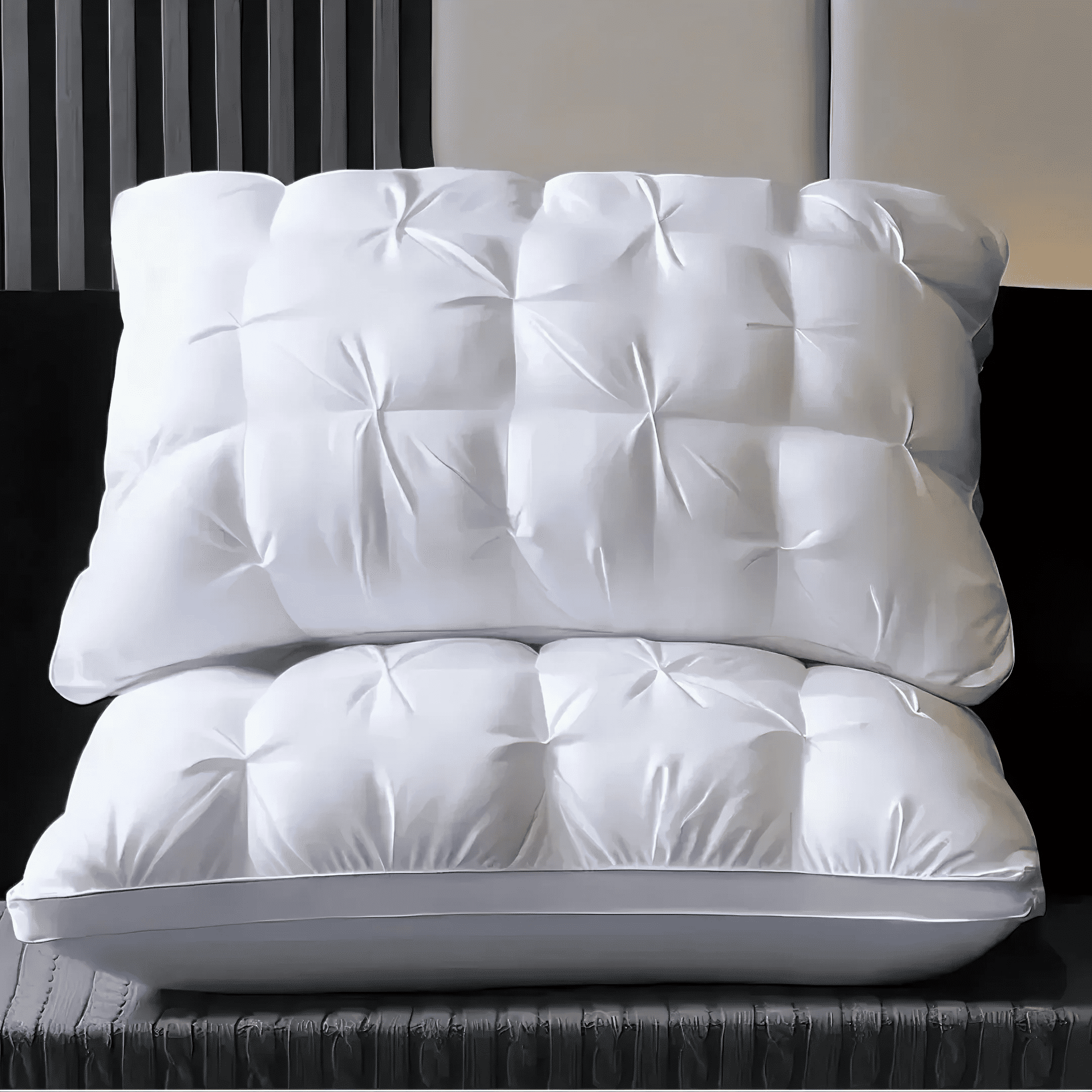 Orthopedic Support Queen Size Bed Pillows Set of 2, Hotel Quality, Down Alternative Gusseted Bed Pillows for Side, Back, or Stomach Slee... - Orthopedic Shredded Foam Bed Pillow Set - Default Title
