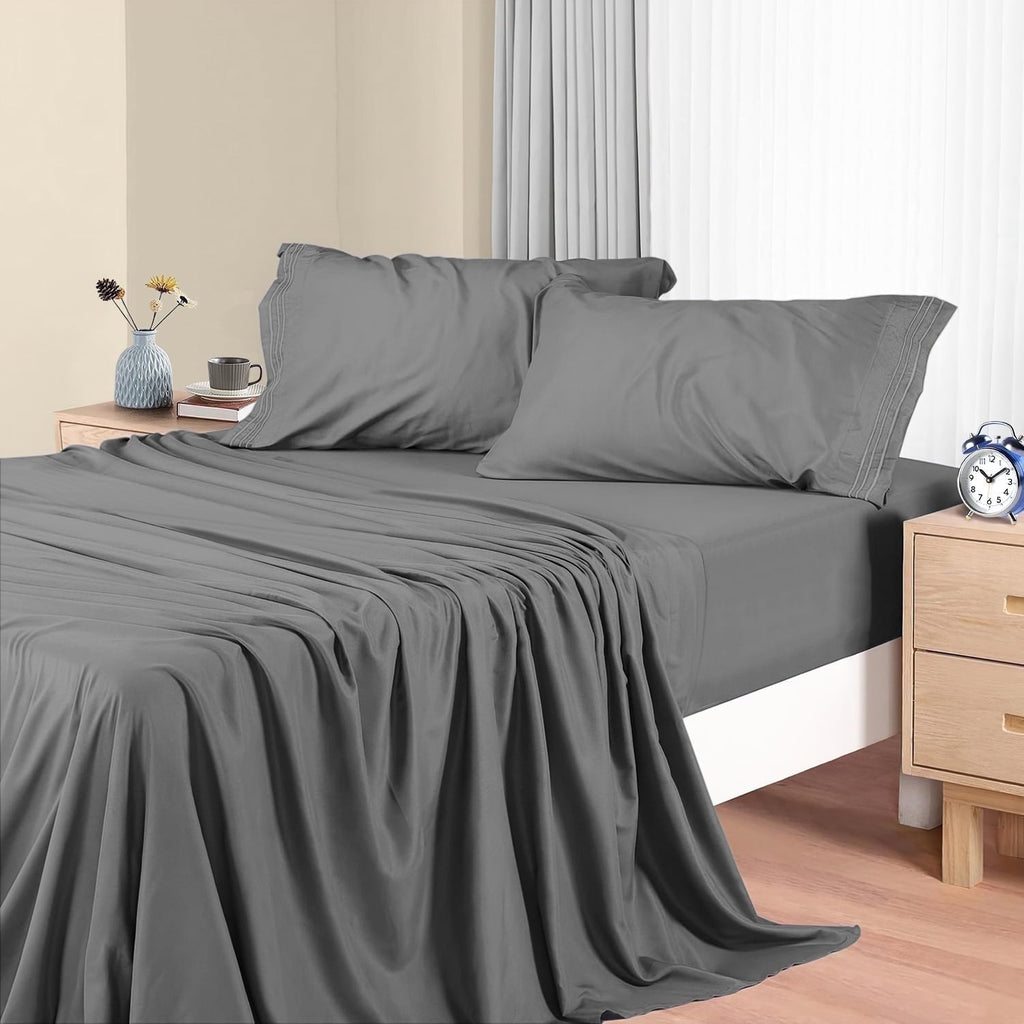 Premium Egyptian Cotton Size, Microfiber Cooling , Breathable & Hypoallergenic 4 Pieces Luxury Soft Sheet Set, Mattress Fitted up... - Cooling Hotel Quality Bedding Sheets and Pillowcases - Default Title