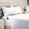 Breathable Luxury Set, Soft Microfiber 4 Piece Hotel Luxury Bed s with Deep Pockets, Embroidered Pillow Cases, Side Storage Pocket Fitt... - Luxury Bed Sheet Set with Deep Pockets - Default Title
