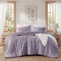 All-Season Full/Queen Comforter Set, Boho 3-Piece Pintuck Stitching Bedding Set, Soft Washed Pleated Bed Sets with Pillow Shams,... - Cloud-Like Soft Lightweight Bed Comforter - Default Title