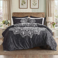 Fluffy Down Alternative Queen Comforter Set, Bedding Comforter Set Queen Size W/ Side Pockets, Black, 9 Pieces - Luxurious Quilted Duvet Cover Set - Default Title