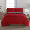 All-Season Reversible 3pc Comforter Set- Available In A Few Sizes And Colors , Full/Queen, Red/Gray - Luxurious Quilted Duvet Cover Set - Default Title