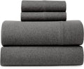 Premium Egyptian Cotton Jersey Sheet Set - 4 Pieces Queen Cotton Sheets Set - Stretchable Ultrasoft Luxury Knit Bed Linen (Dark Gray, Queen) - Breathable Egyptian Cotton Flat & Fitted Sheets - Default Title