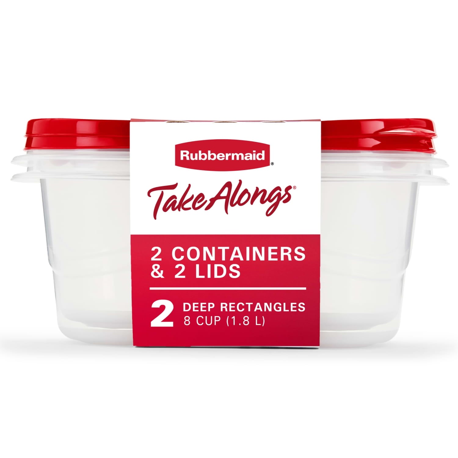 Fun Food Fidget 8 Cups, 2 Packs, Red, Plastic Deep Rectangle Food Storage Containers - Deliciously Soft Cupcake Sensory Glob - Default Title