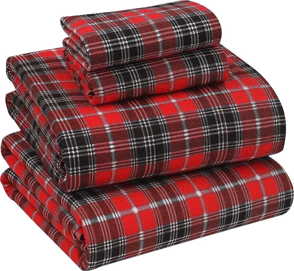 Cooling Sateen Flannel Sheets Queen Size - 100% Cotton Double Brushed Bed Sheets, Deep Pockets 16 Inches Queen Sheet Set, All Season... - Cooling Hotel Quality Bedding Sheets and Pillowcases - Default Title