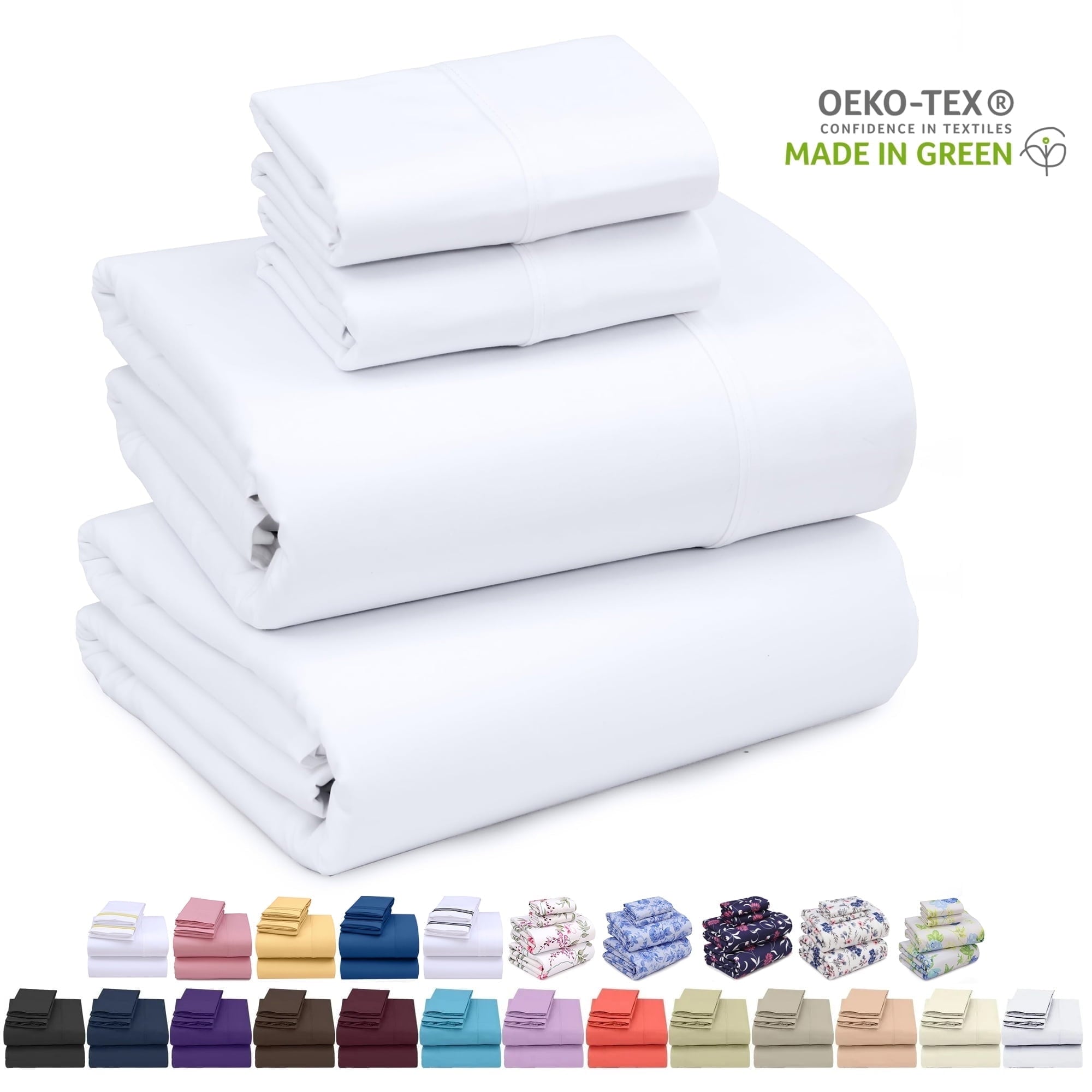 Ultra-Soft Set - Luxurious Silky Soft Microfiber Bedding - Cozy & Comfy - 15 inch Deep Pocket (Fits up to 17") Hotel Bed - 4 Pcs... - Breathable Egyptian Cotton Flat & Fitted Sheets - Default Title