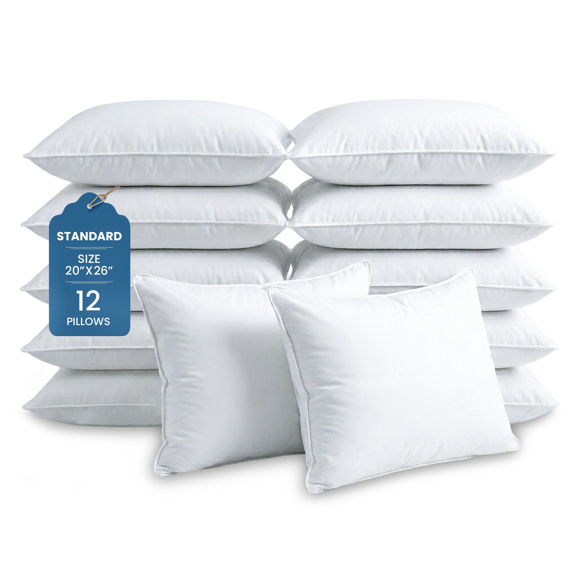 Ergonomic Memory Foam Ryotei Economy Bulk Hotel Pillows 20"x26" Standard (Pack of 12) | Premium Cluster Fiber Fill | Soft Down Alternative ... - Ergonomic Memory Foam Pillow for Neck Pain Support - Default Title