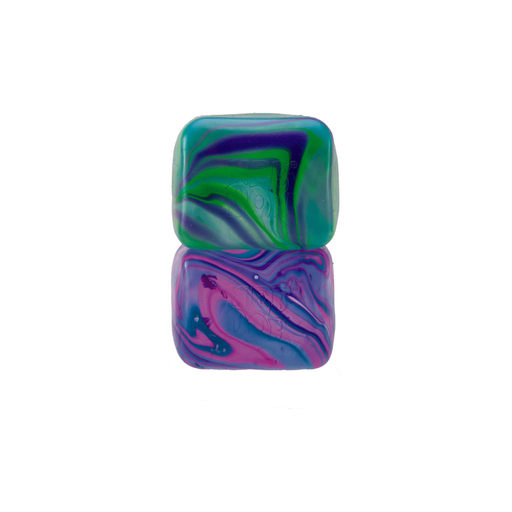 Satisfying Crunch NeeDoh Nice Cube Swirl | Select Golden Pond - Crystal Clear Squishable Ice Cube NeeDoh Detail
