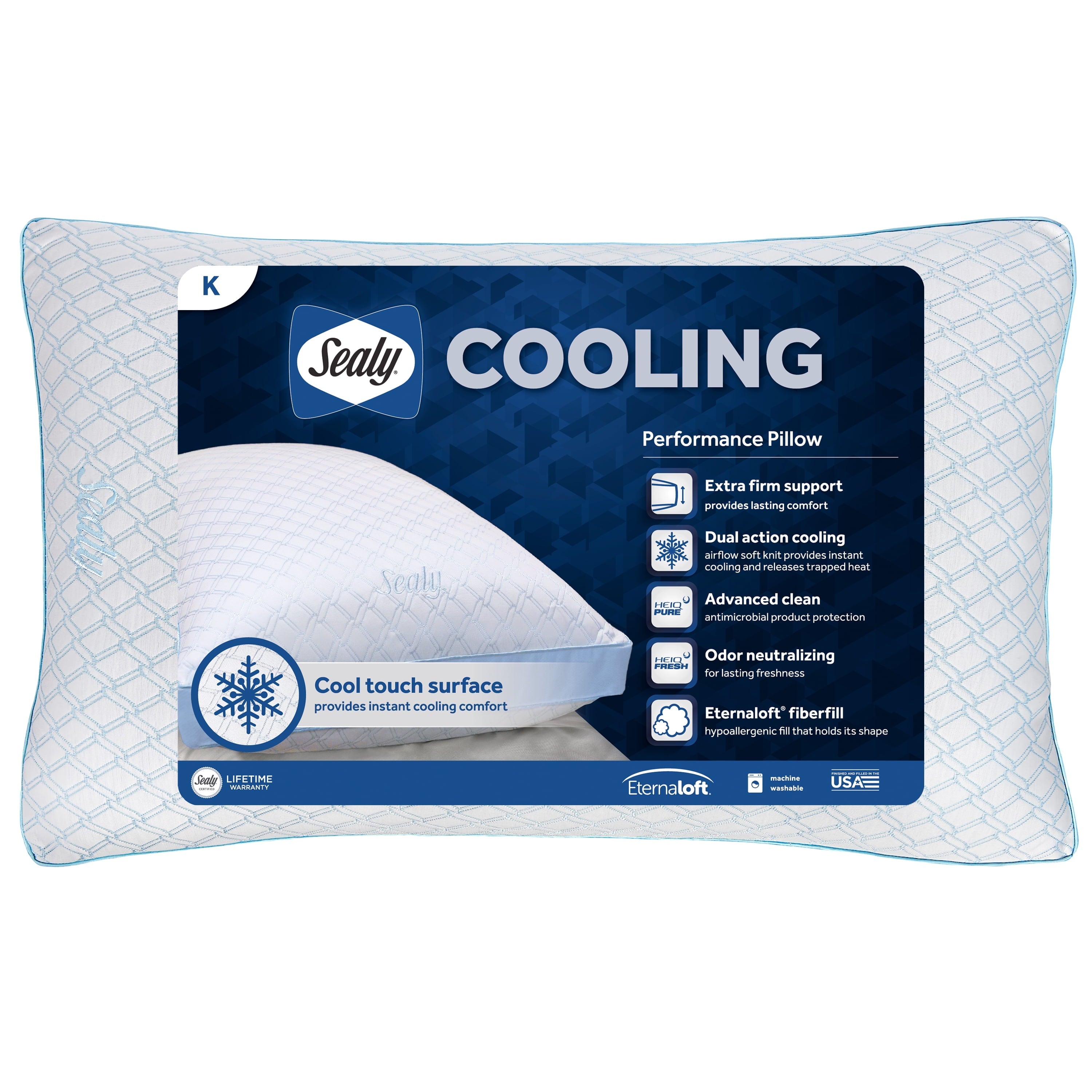 Orthopedic Support Cooling Performance Odor Neutralizing Extra Firm Support Machine Washable Pillow, King - Orthopedic Shredded Foam Bed Pillow Set - Default Title