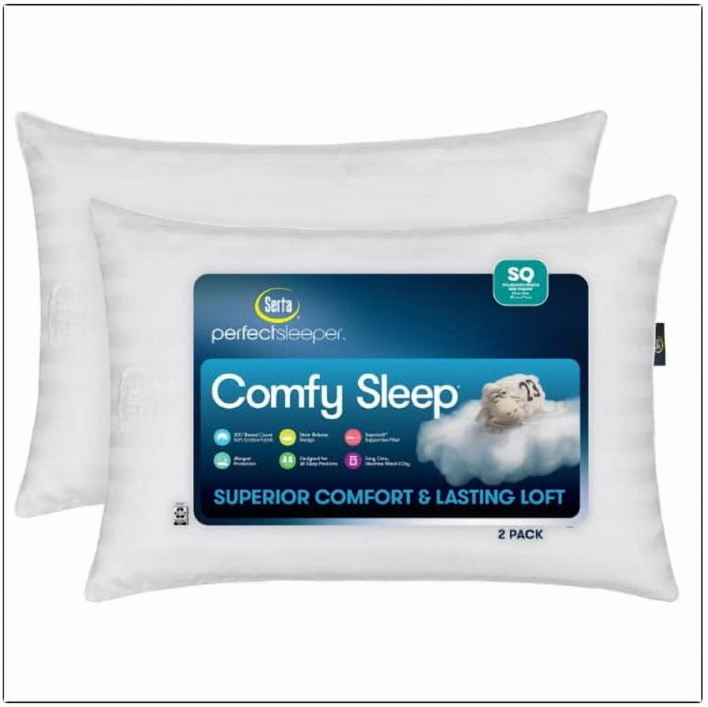 Decorative Plump Comfy Sleep Bed Pillow Queen Size, Pack of 2 - Decorative Throw Pillow Cushion for Sofa & Bed - Default Title