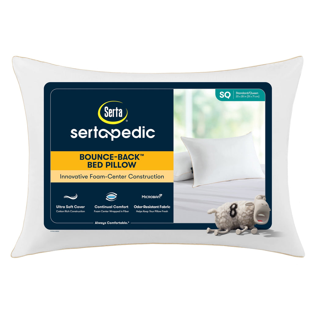 Decorative Plump pedic Bounce Back Standard/Queen Bed Pillow, Hypoallergenic Fill - Hotel Quality Plush Sleeping Pillows - Default Title