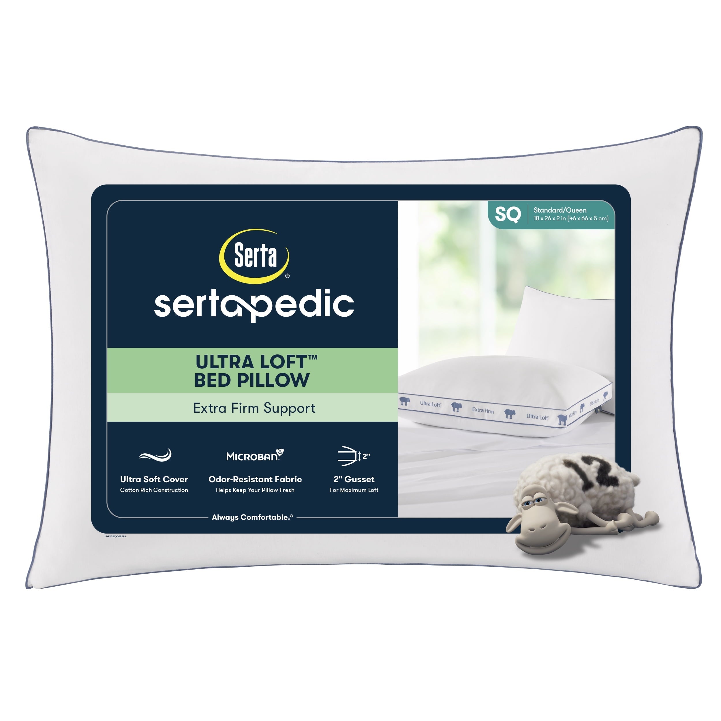 Decorative Plump Ultra Loft Standard/Queen Bed Pillow, Extra Firm Support - Ergonomic Memory Foam Pillow for Neck Pain Support - Default Title