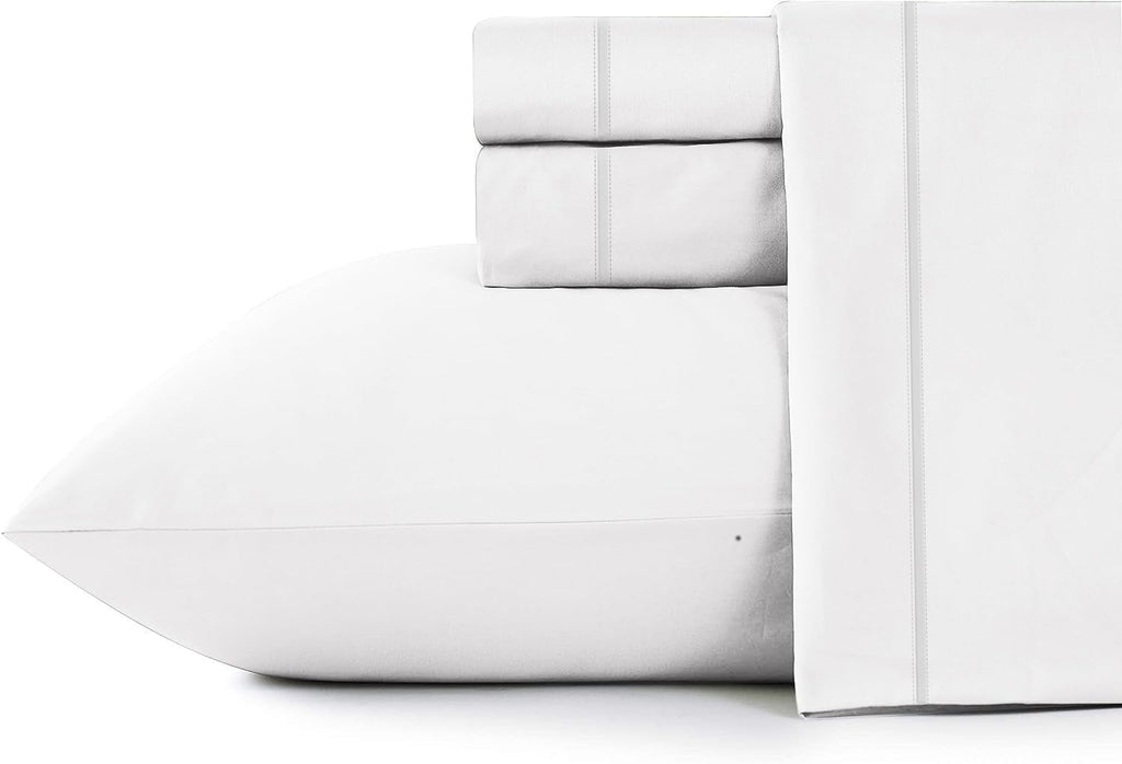 Wrinkle-Resistant Bed Sheets Set 4 Pieces, 600 TC 100% Egyptian Cotton Bed Sheets, Breathable, Soft & Silky Sateen Weave Fits Mattress ... - Premium Ultra-Soft Pillowcase Pair for Sleeping - Default Title