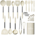 Premium Silicone Silicone Cooking Utensil Set, 30 Pcs Kitchen Utensils Set with Stainless Steel Handle, Food Grade Silicone Spatula Se... - Heat-Resistant Silicone Cooking Spatula Turner - Default Title