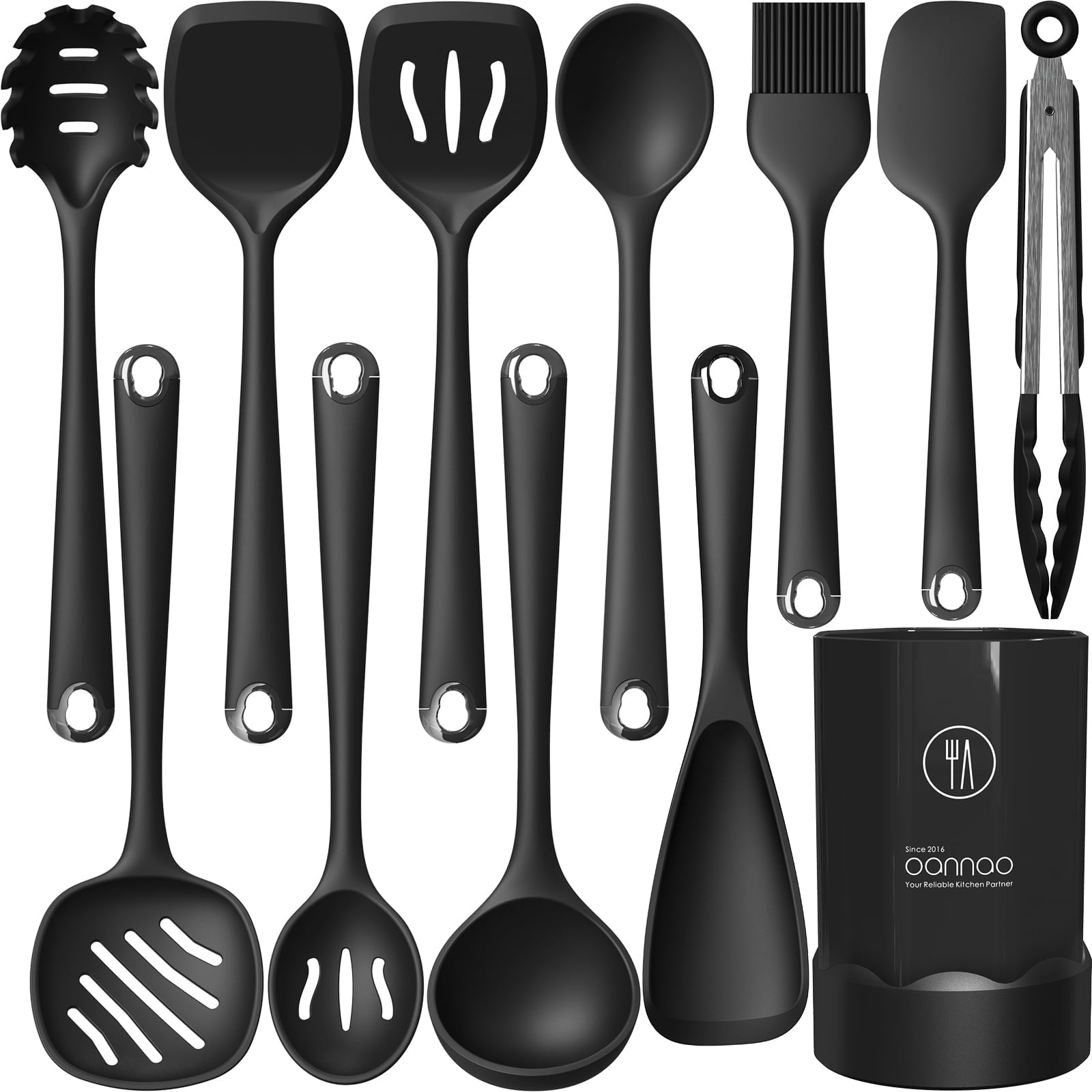 Durable Steel Silicone Kitchen Utensils Set, 600°F Heat Resistant Silicone Cooking Utensils, Spatula, Spoon, Whisk, Tongs, Kitchen ... - High-Precision Culinary Tool for Baking & Cooking - Default Title