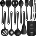 Non-Stick Safe Silicone Kitchen Utensils Set, 600°F Heat Resistant Silicone Cooking Utensils, Spatula, Spoon, Whisk, Tongs, Kitchen ... - Ergonomic Kitchen Tongs and Cooking Spoon Utensil - Default Title
