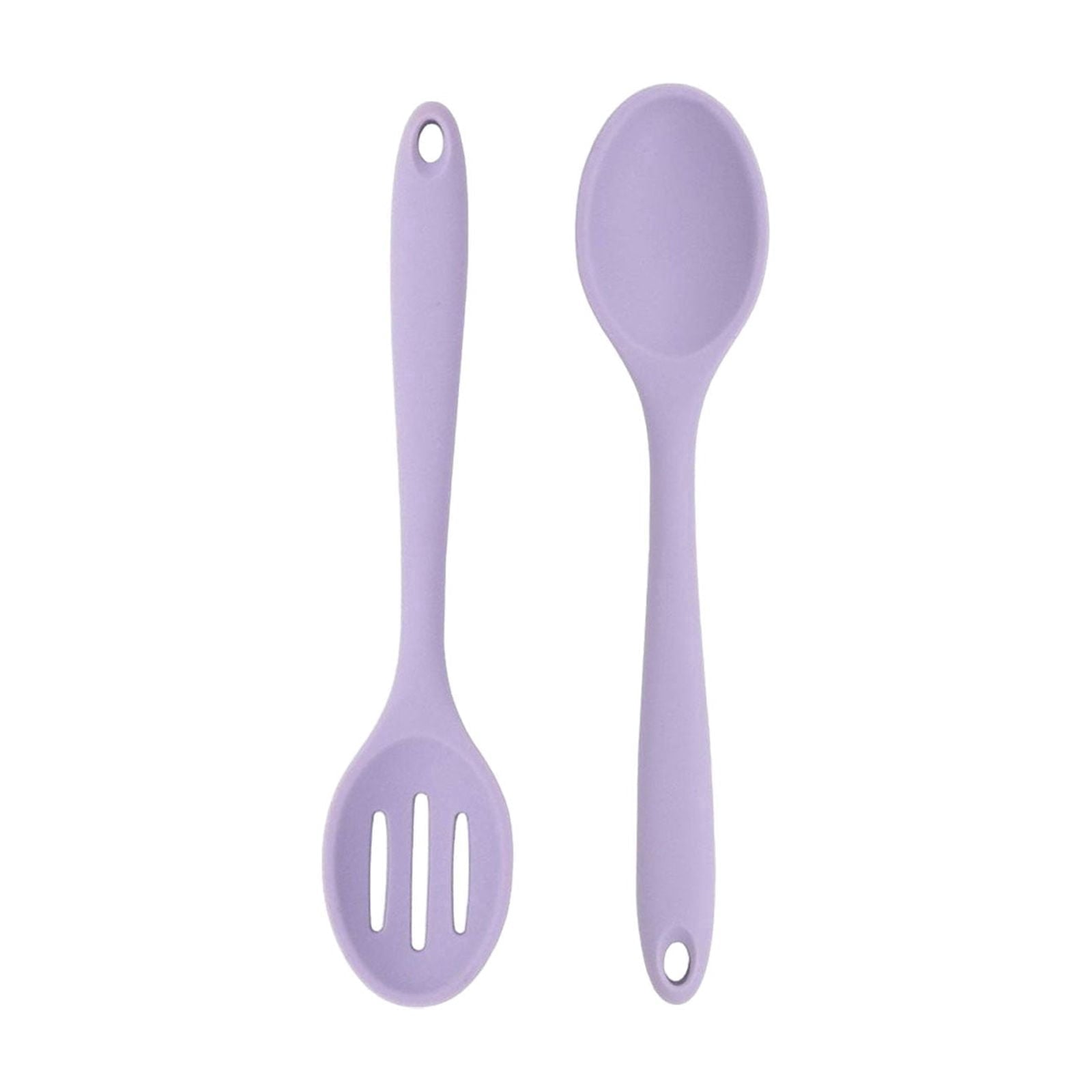 Non-Stick Safe Silicone Slotted Spoon, High Heat Resistant Silicone Cooking Spoon, 2Pcs Nonstick Silicone Mixing Spoon, Durable Kitc... - Ergonomic Kitchen Tongs and Cooking Spoon Utensil - Default Title