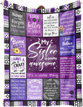 Decorative Knitted Sister Gifts Blanket, Sister Gifts , Happy Birthday Gifts for Sister, Unique Sister Gifts for My Dear Sister on Mothe... - Lightweight Plush Warm Blanket for All Seasons - Default Title