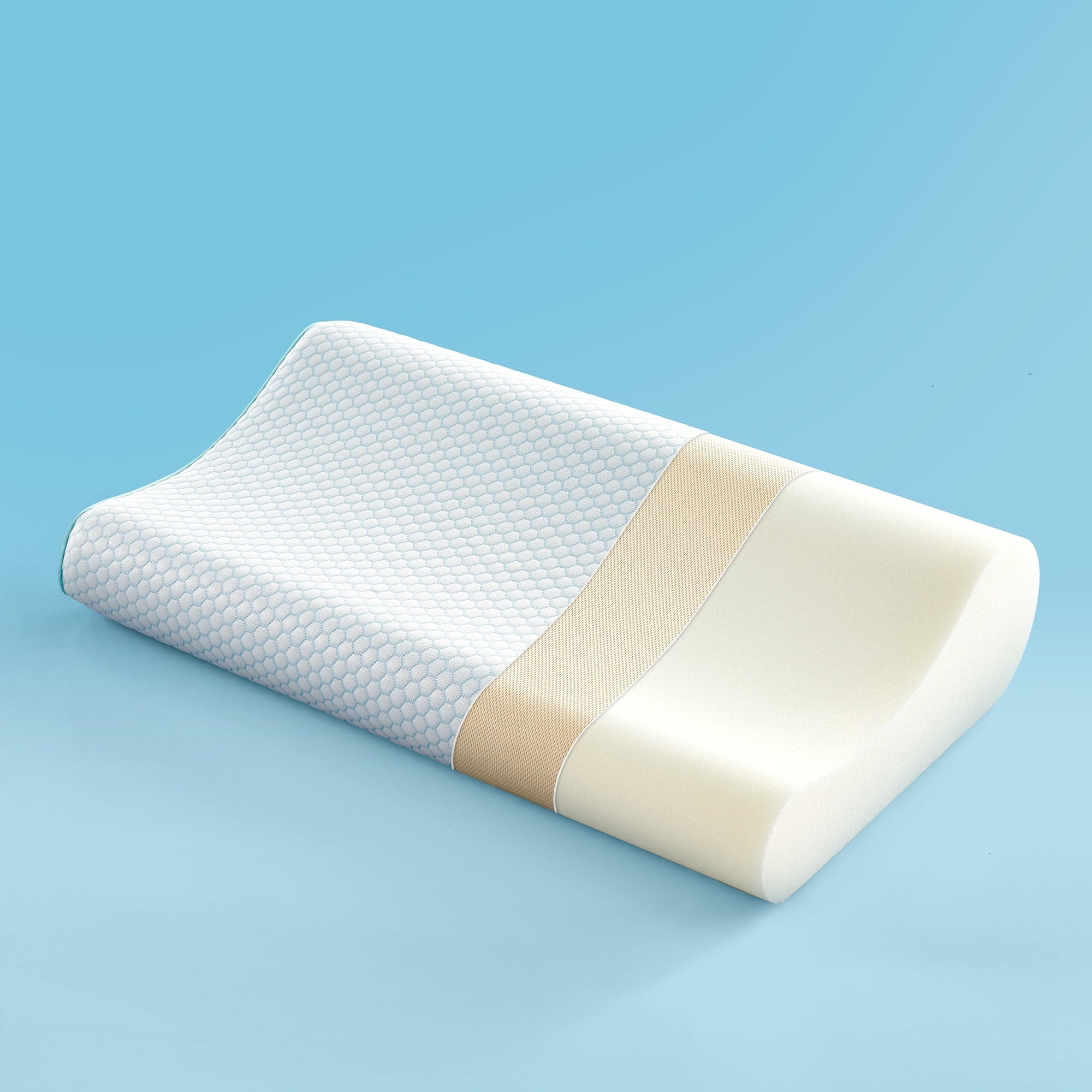Orthopedic Support Standard Cooling Memory Foam Pillow, Ergonomic Adjustable Orthopedic Contour Bed Pillows Neck Support for Side Back S... - Hotel Quality Plush Sleeping Pillows - Default Title