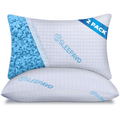 Ergonomic Memory Foam Adjustable Shredded Memory Foam Pillows Queen Size Set of 2 - Extra Soft Cooling Bamboo Bed Pillows for Sleeping - Ba... - Orthopedic Shredded Foam Bed Pillow Set - Default Title