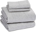 Wrinkle-Resistant Jersey Knit Full Size Sheets 4pc|100% T-Shirt Cotton Blend Super Soft Breathable Jersey Sheets Full Size Bed, Stretch... - Premium Ultra-Soft Pillowcase Pair for Sleeping - Default Title