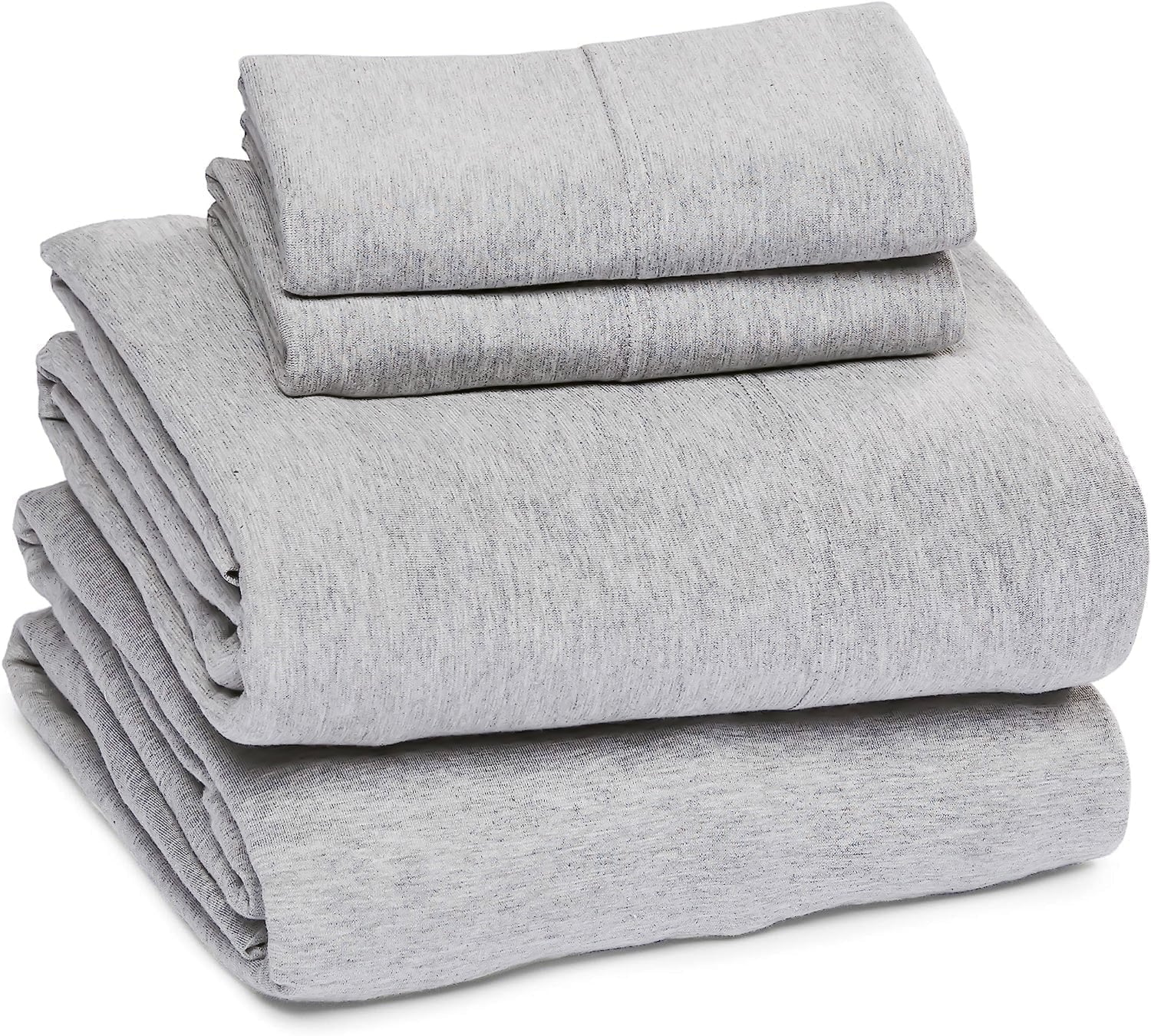 Wrinkle-Resistant Jersey Knit Full Size Sheets 4pc|100% T-Shirt Cotton Blend Super Soft Breathable Jersey Sheets Full Size Bed, Stretch... - Premium Ultra-Soft Pillowcase Pair for Sleeping - Default Title