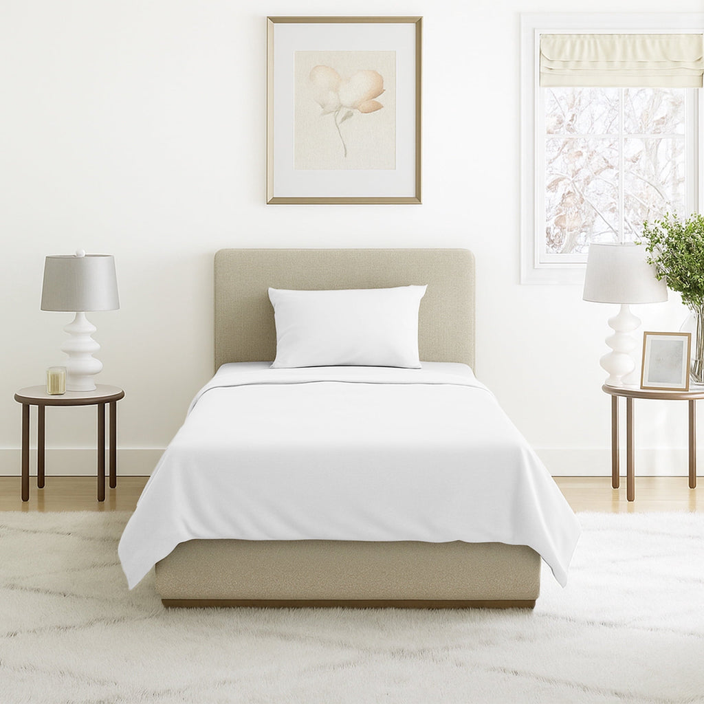 Premium Egyptian Cotton Set- 3 Piece Bed Linens-Fitted & Flat s, Plus A Pillowcase-Wrinkle, Stain & Fade Resistant (Twin, White) - Breathable Egyptian Cotton Flat & Fitted Sheets - Default Title