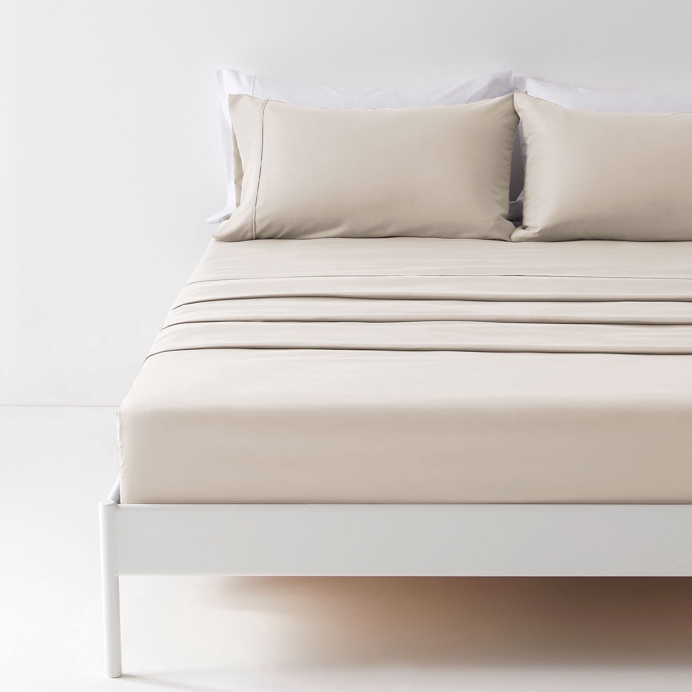 Cooling Sateen Bed Sheet Sets,Ultra Soft Breathable Luxury 4 Piece, (Beige, Queen) - Breathable Egyptian Cotton Flat & Fitted Sheets - Default Title